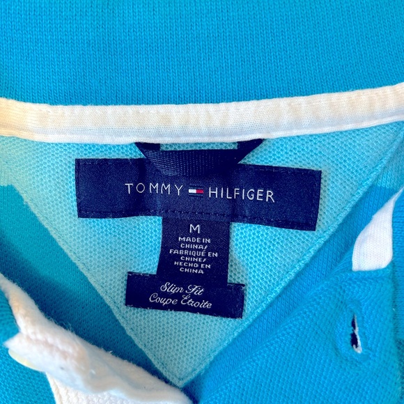 Tommy Hilfiger Men’s Striped Slim Fit Polo Shirt (Medium) - Picture 4 of 4